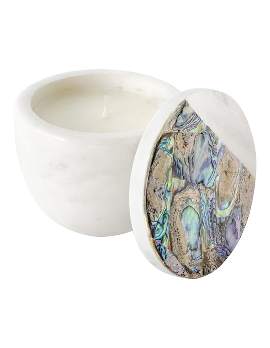 Rainbow Mother of Pearl Eucalyptus Candle by Anaya