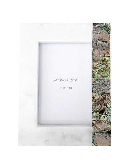 Rainbow Mother of Pearl White Marble Picture Frames by Anaya