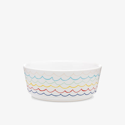 Sketched Wave Ceramic Dog Bowl by Waggo